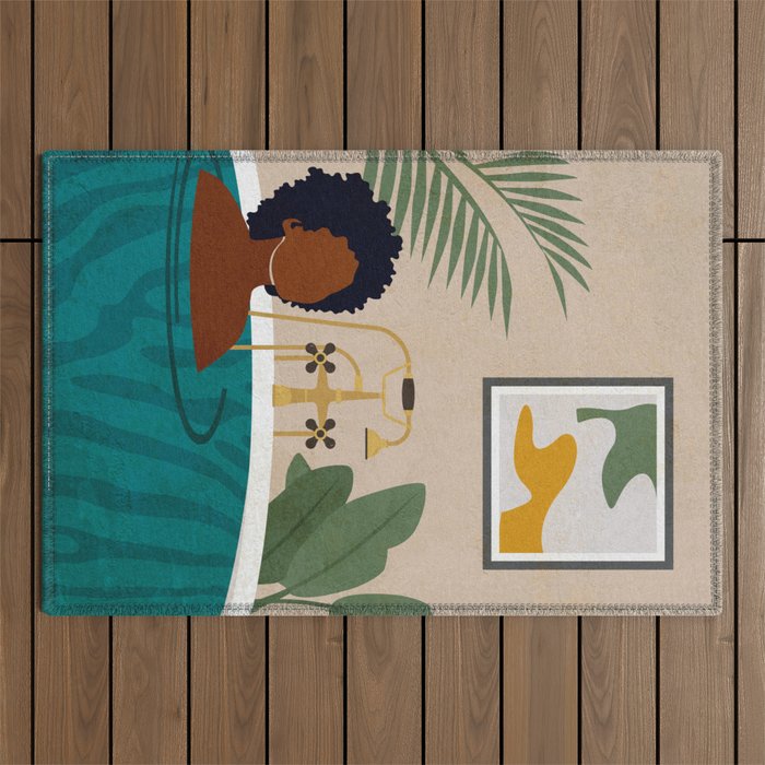 Stay Home No. 2 Outdoor Rug Gallery Image 1