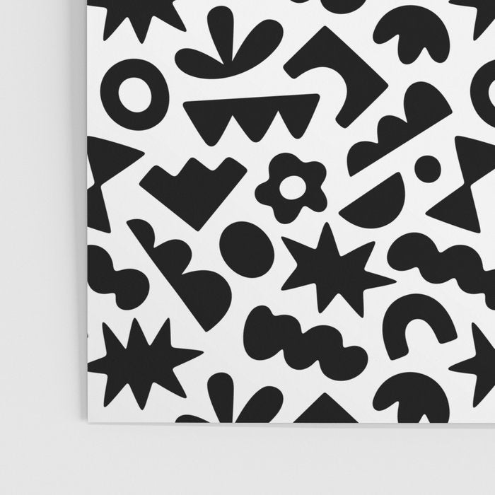 Abstract organic black and white shape pattern Poster Gallery Image 3