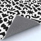 Abstract organic black and white shape pattern Rug Gallery Image 4