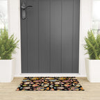Whimsical Underwater World Multicolor Fish Pattern Black Welcome Mat Gallery Image 3