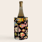 Whimsical Underwater World Multicolor Fish Pattern Black Wine Chiller Gallery Image 2