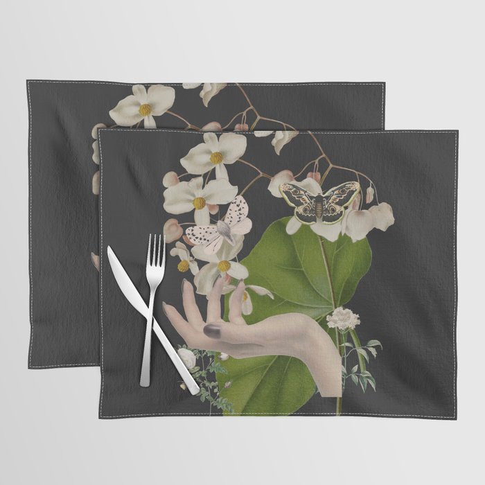 Minimal Collage/ Hand, Plants and Butterflies 6 Placemat Gallery Image 1