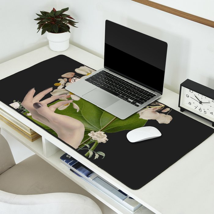 Minimal Collage/ Hand, Plants and Butterflies 6 Desk Mat Gallery Image 2