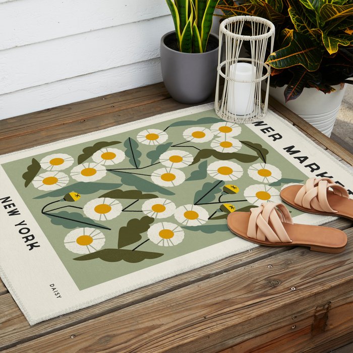 Flower Market No. 1 Outdoor Rug Gallery Image 2