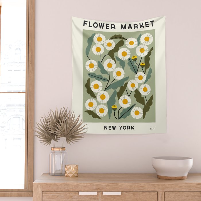 Flower Market No. 1 Wall Tapestry Gallery Image 2