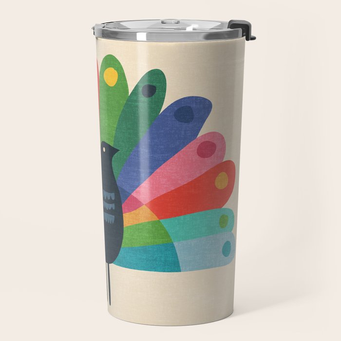 Whimsical Peacok Travel Mug Gallery Image 2