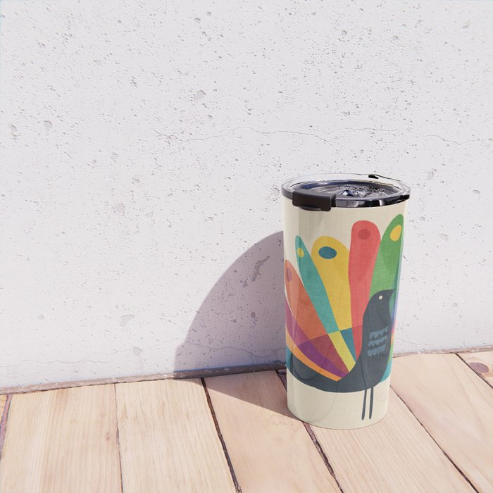 Whimsical Peacok Travel Mug Gallery Image 4