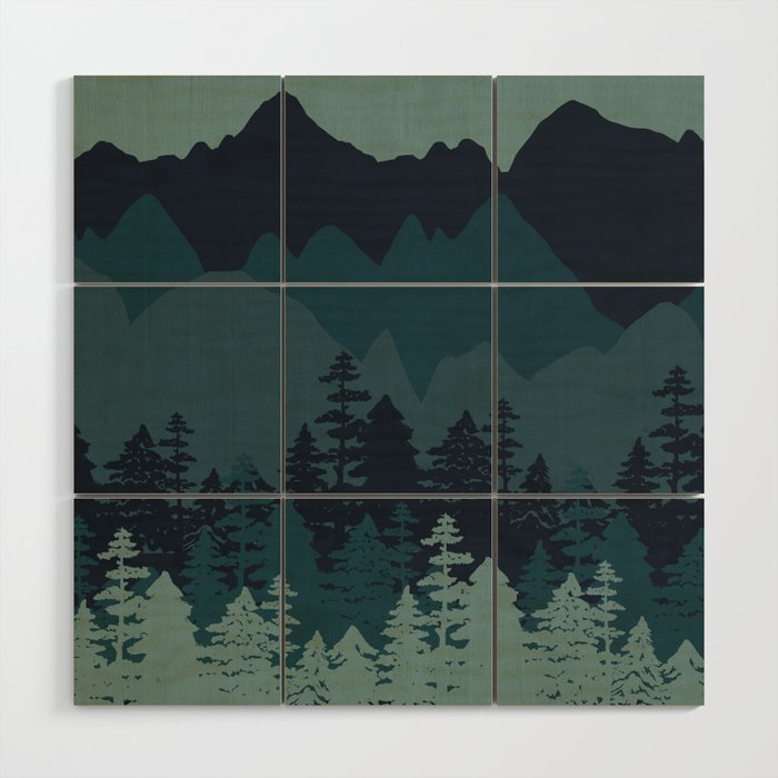 Mountain Range, Blue Mountains, Forest, Nature, Silhouette, National Park Wood Wall Art Gallery Image 1