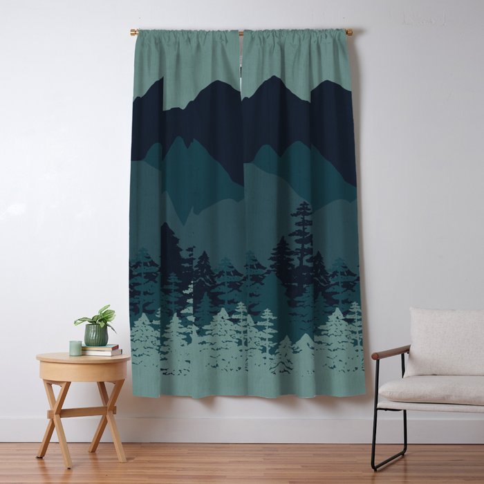 Mountain Range, Blue Mountains, Forest, Nature, Silhouette, National Park Window Curtain Gallery Image 5