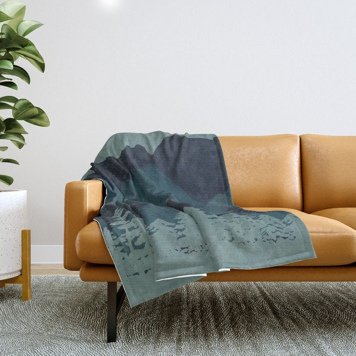Mountain Range, Blue Mountains, Forest, Nature, Silhouette, National Park Throw Blanket Gallery Image 1
