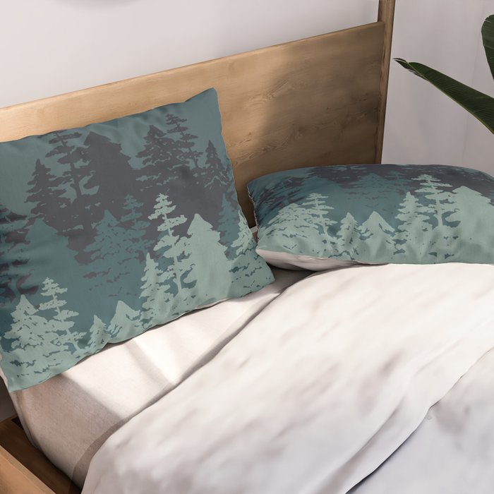 Mountain Range, Blue Mountains, Forest, Nature, Silhouette, National Park Pillow Sham Gallery Image 2