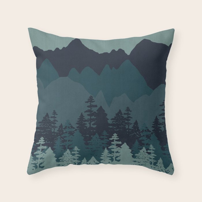 Mountain Range, Blue Mountains, Forest, Nature, Silhouette, National Park Throw Pillow Gallery Image 6