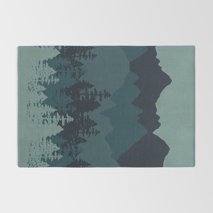 Mountain Range, Blue Mountains, Forest, Nature, Silhouette, National Park Rug Gallery Image 2