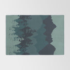 Mountain Range, Blue Mountains, Forest, Nature, Silhouette, National Park Rug Gallery Image 2