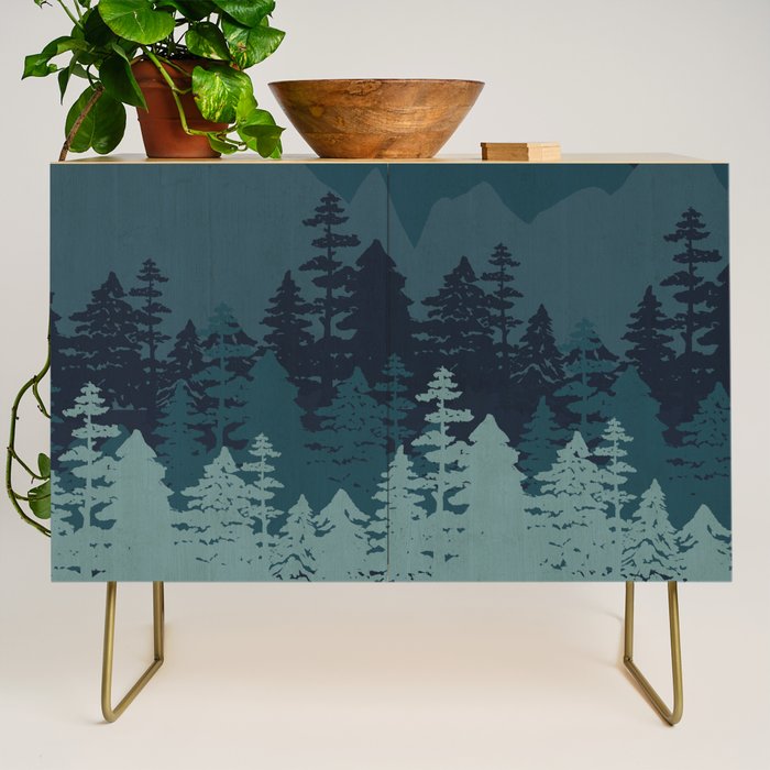 Mountain Range, Blue Mountains, Forest, Nature, Silhouette, National Park Credenza Gallery Image 1