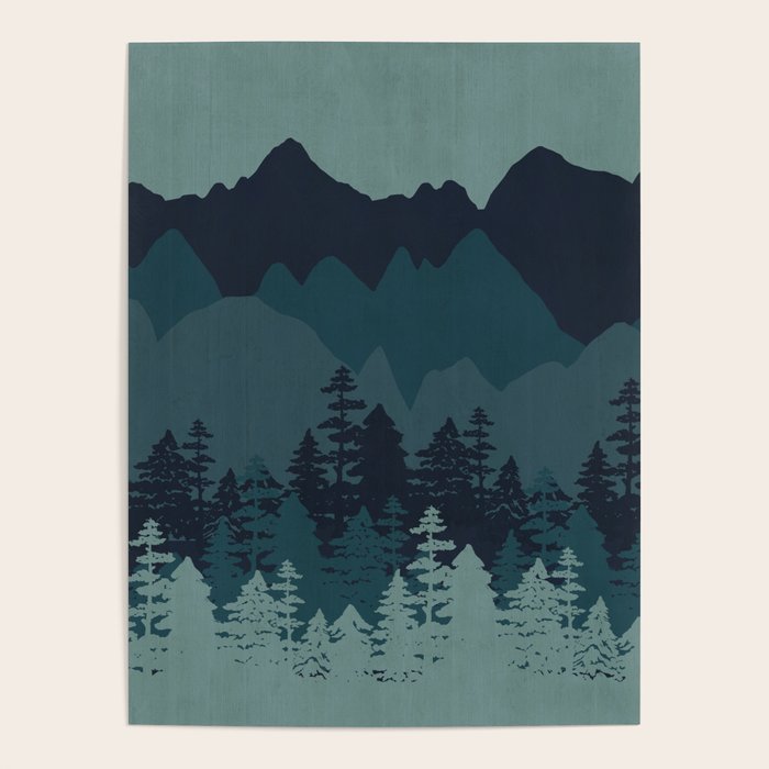 Mountain Range, Blue Mountains, Forest, Nature, Silhouette, National Park Poster Gallery Image 1