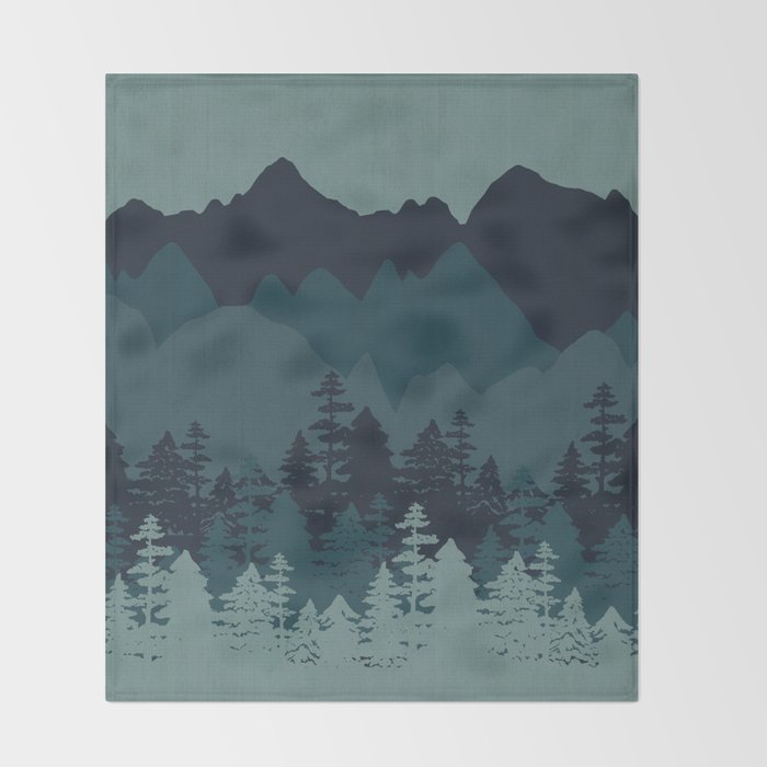 Mountain Range, Blue Mountains, Forest, Nature, Silhouette, National Park Throw Blanket Gallery Image 2