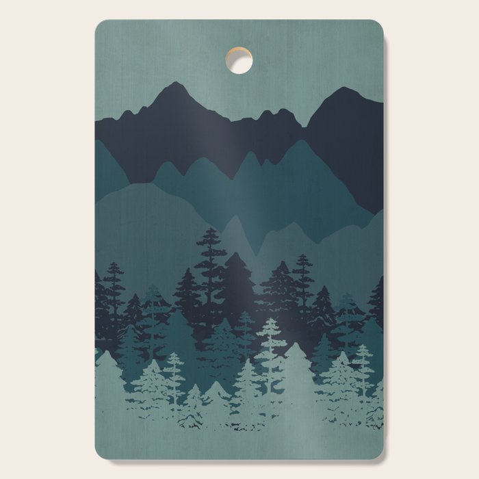 Mountain Range, Blue Mountains, Forest, Nature, Silhouette, National Park Cutting Board Gallery Image 1