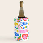 Retro funny sticker quote label pattern Wine Chiller Gallery Image 3