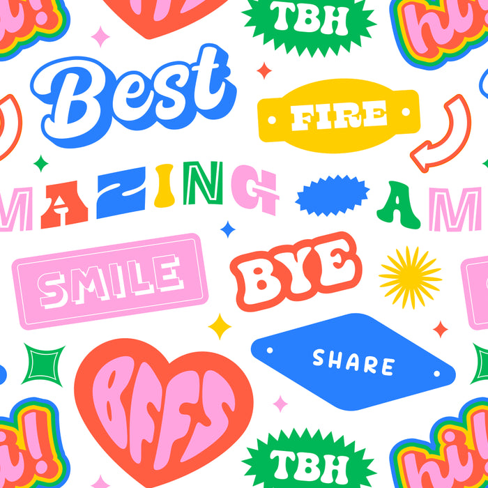 Retro funny sticker quote label pattern Coffee Mug Gallery Image 2