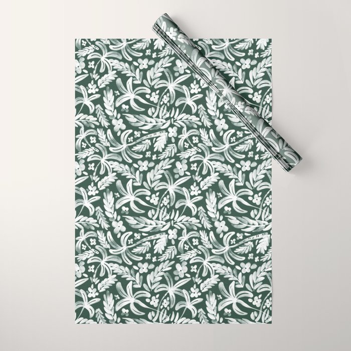 Greenish Tropical Palm Breeze Wrapping Paper Gallery Image 1
