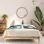 Mid Century Modern Square Dot Pattern 593 Black and Turquoise Comforter Gallery Image 3