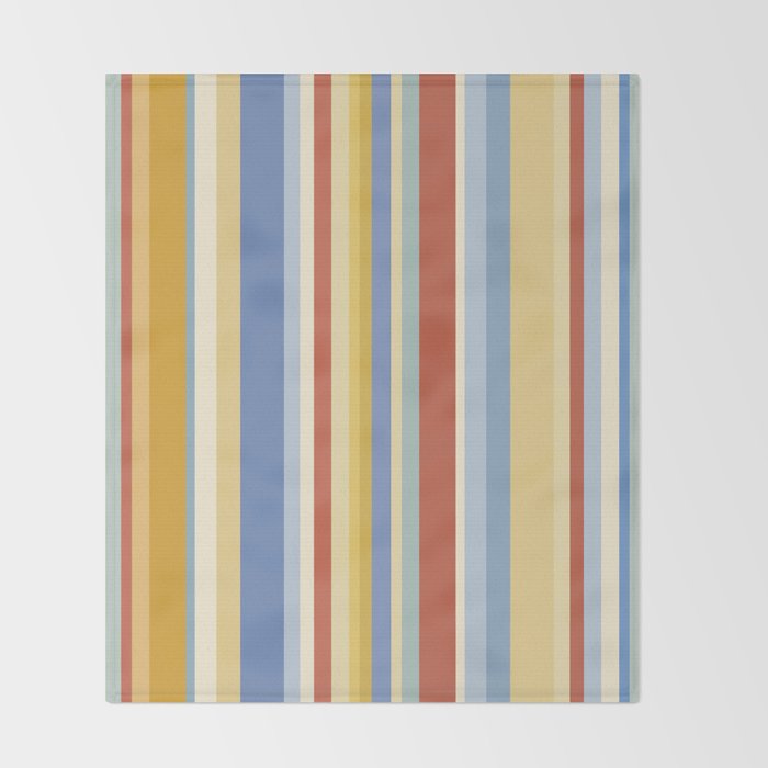 Classic Stripes VIII - 70s Summer Throw Blanket Gallery Image 2