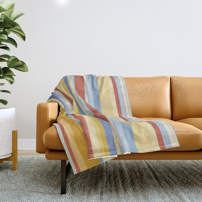 Classic Stripes VIII - 70s Summer Throw Blanket Gallery Image 1