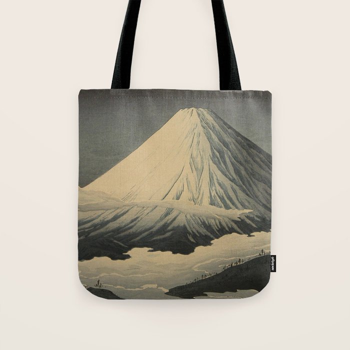 Shotei Takahashi Four Seasons of Mount Fuji Near Omuro Kawase Hasui Japanese Woodblock Print Tote Bag Gallery Image 1