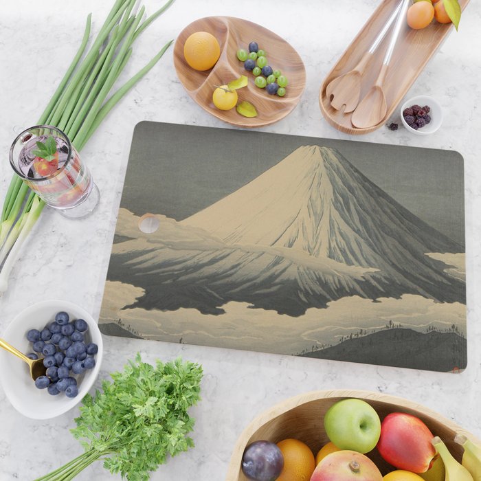 Shotei Takahashi Four Seasons of Mount Fuji Near Omuro Kawase Hasui Japanese Woodblock Print Cutting Board Gallery Image 2