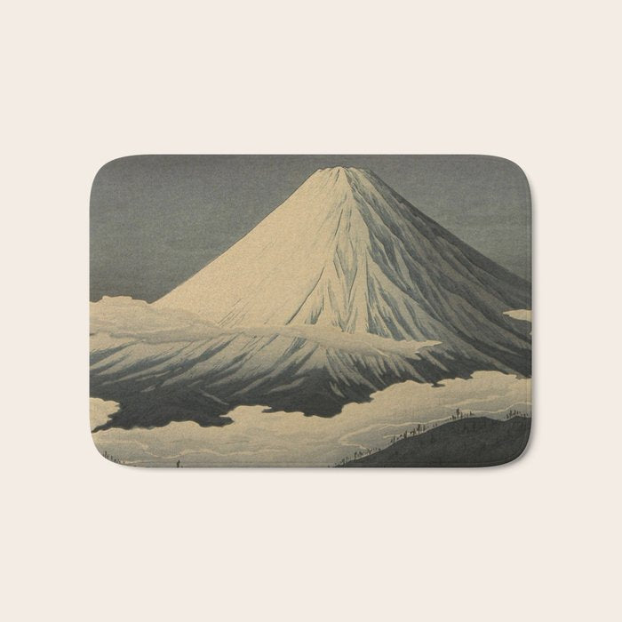 Shotei Takahashi Four Seasons of Mount Fuji Near Omuro Kawase Hasui Japanese Woodblock Print Bath Mat Gallery Image 1