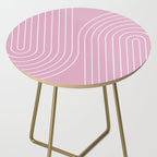 Minimal Line Curvature LXXVI Blush Pink Mid Century Modern Arch Abstract Side Table Gallery Image 2