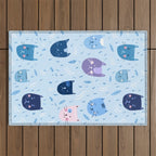 Little blue cats Outdoor Rug Gallery Image 1