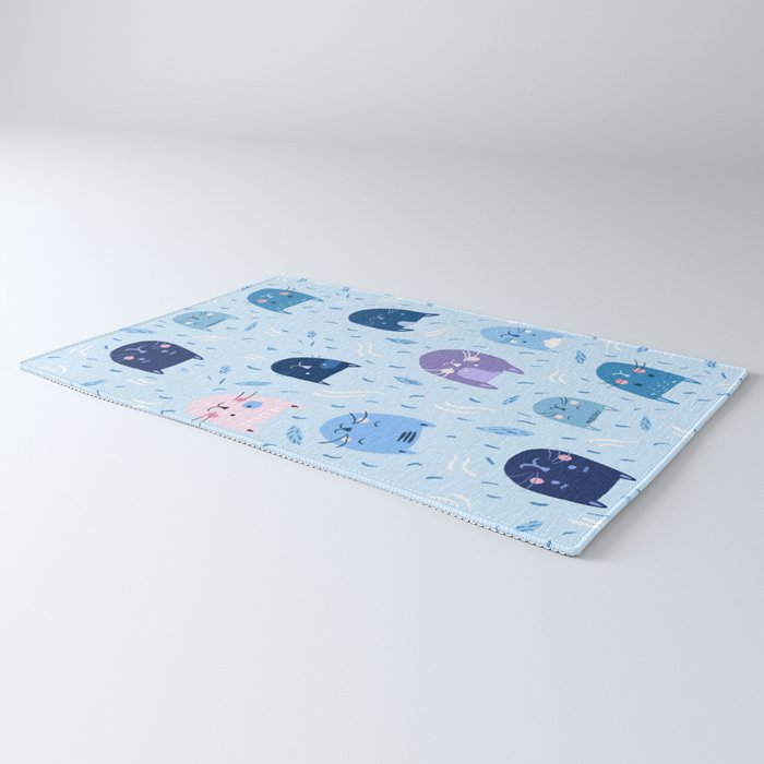 Little blue cats Rug Gallery Image 3