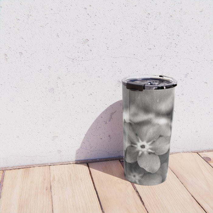 Black and White Botanical Flower Study 1 Travel Mug Gallery Image 4