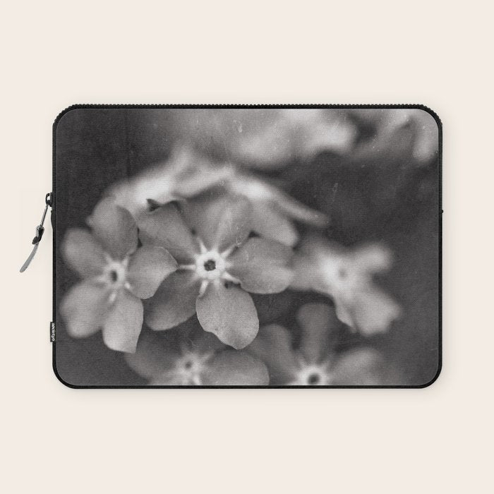 Black and White Botanical Flower Study 1 Laptop Sleeve Gallery Image 1