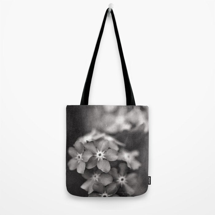 Black and White Botanical Flower Study 1 Tote Bag Gallery Image 2