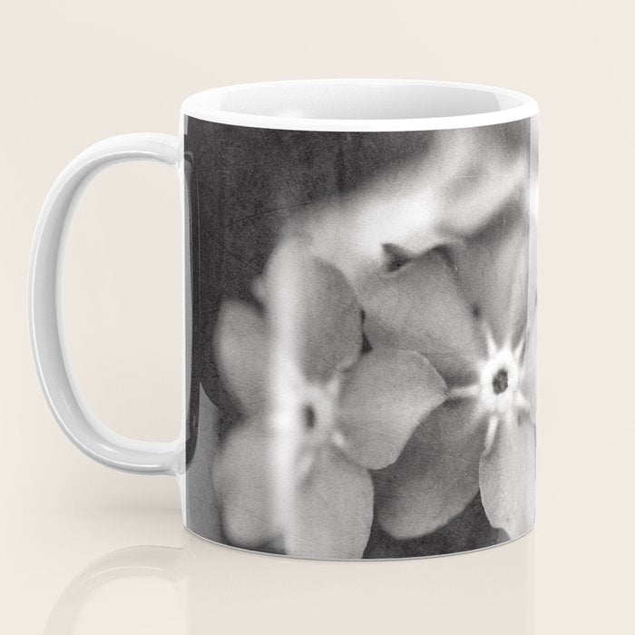 Black and White Botanical Flower Study 1 Coffee Mug Gallery Image 3