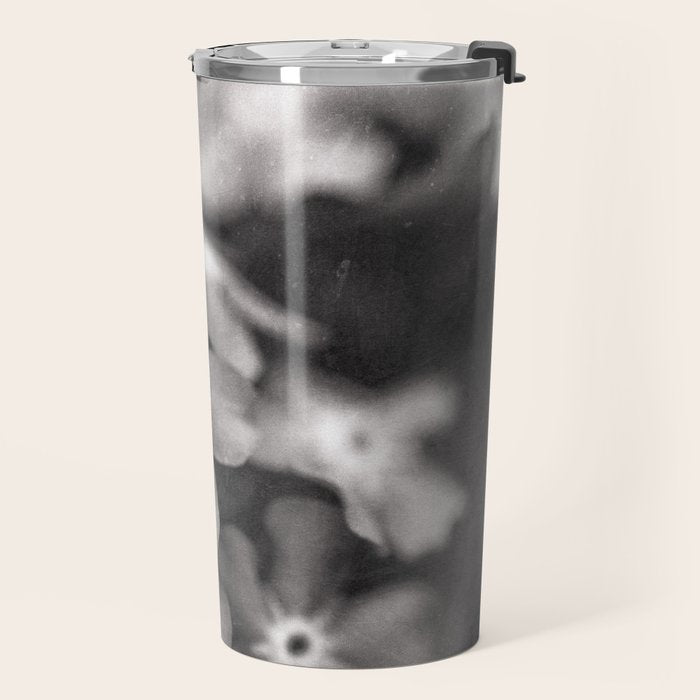 Black and White Botanical Flower Study 1 Travel Mug Gallery Image 2