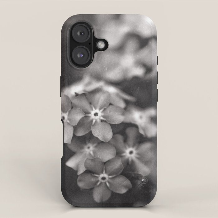 Black and White Botanical Flower Study 1 iPhone Case Gallery Image 1