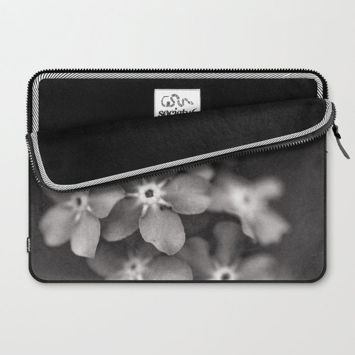 Black and White Botanical Flower Study 1 Laptop Sleeve Gallery Image 2