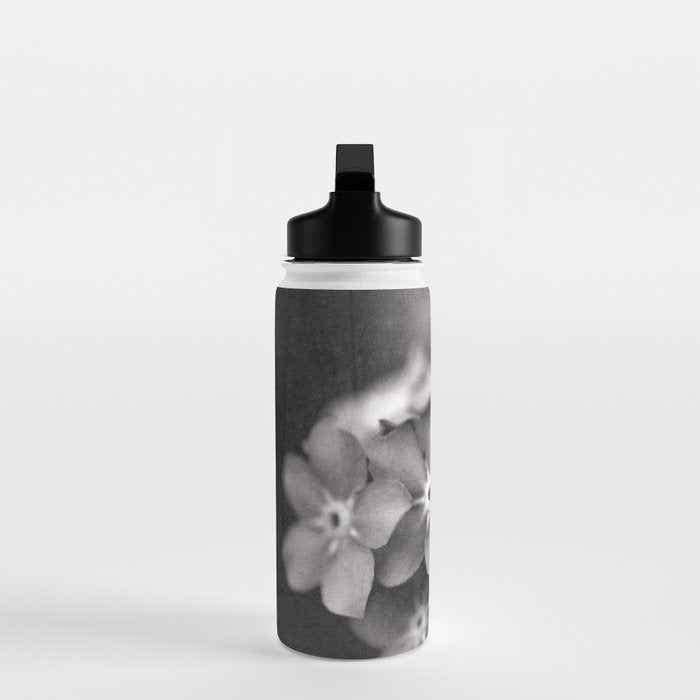 Black and White Botanical Flower Study 1 Water Bottle Gallery Image 3