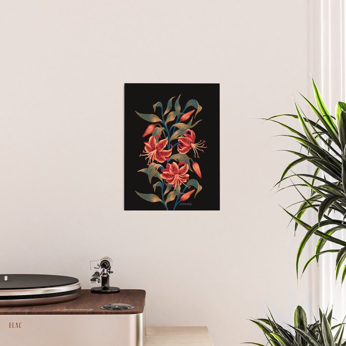 Tiger Lily - Orange Green Poster Gallery Image 2