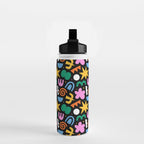 Colorful abstract organic shape doodle pattern Water Bottle Gallery Image 2