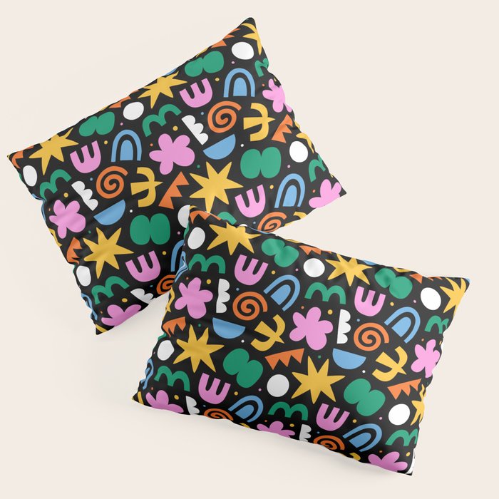 Colorful abstract organic shape doodle pattern Pillow Sham Gallery Image 3