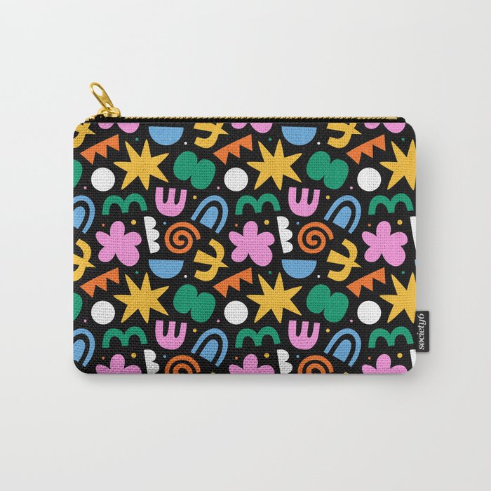 Colorful abstract organic shape doodle pattern Carry All Pouch Gallery Image 1