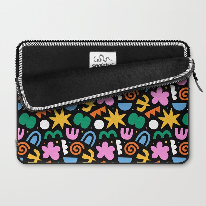 Colorful abstract organic shape doodle pattern Laptop Sleeve Gallery Image 2
