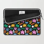 Colorful abstract organic shape doodle pattern Laptop Sleeve Gallery Image 2
