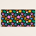 Colorful abstract organic shape doodle pattern Desk Mat Gallery Image 3
