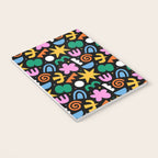 Colorful abstract organic shape doodle pattern Notebook Gallery Image 3